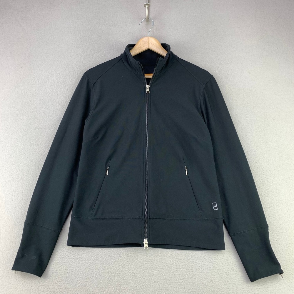 Lucy Activewear Full Zip Jacket Women M Black Athletic Yoga Thumbholes Gym Run